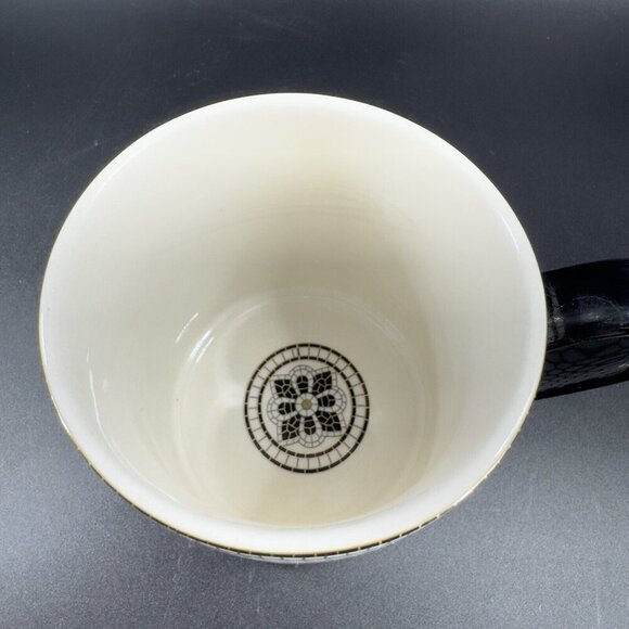 Anthropologie Bistro Tile Monogram Mosaic Letter C Porcelain Coffee Mug Cup - Picture 3 of 10
